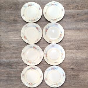 Eight (8) Homer Laughlin Eggshell Nautilus Ferndale Bread & Butter Plates 6.25"